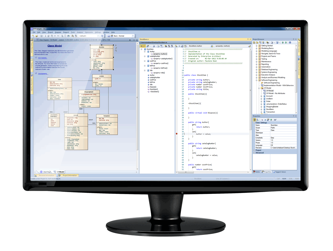 source from enterprise model architect create Code Engineering