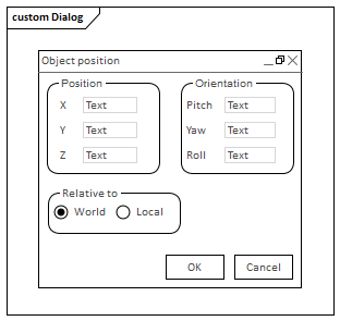 Example Dialog Wireframing diagram created in Sparx Systems Enterprise Architect