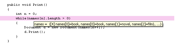 Array Intellisense during debugging Array Intellisense during debugging