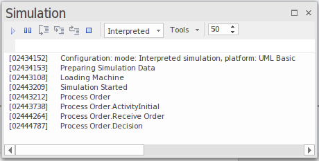 Running a model simulation in Enterprise Architect