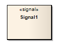 An example of a UML Signal elemen using Sparx Systems Enterprise Architect.