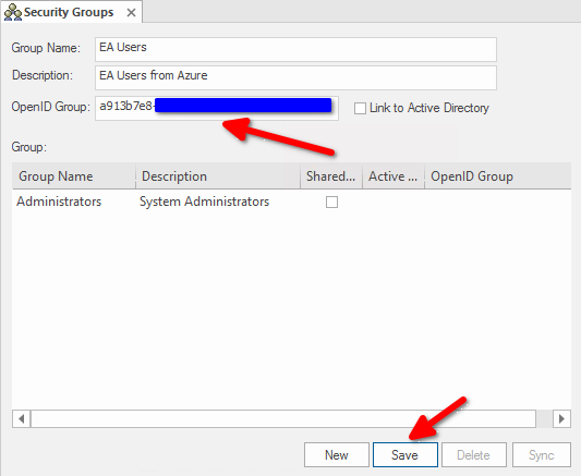 Link the Azure group to a new Enterprise Architect group