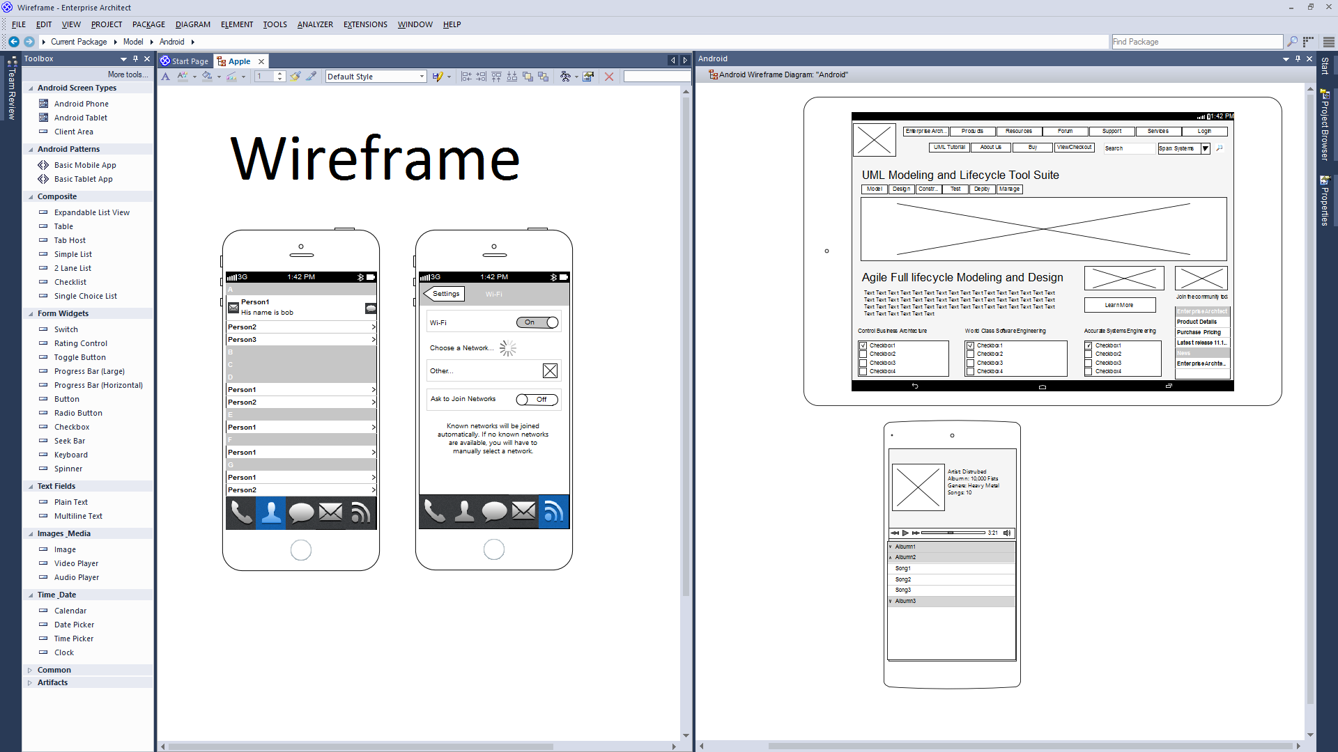 Support for Wireframes