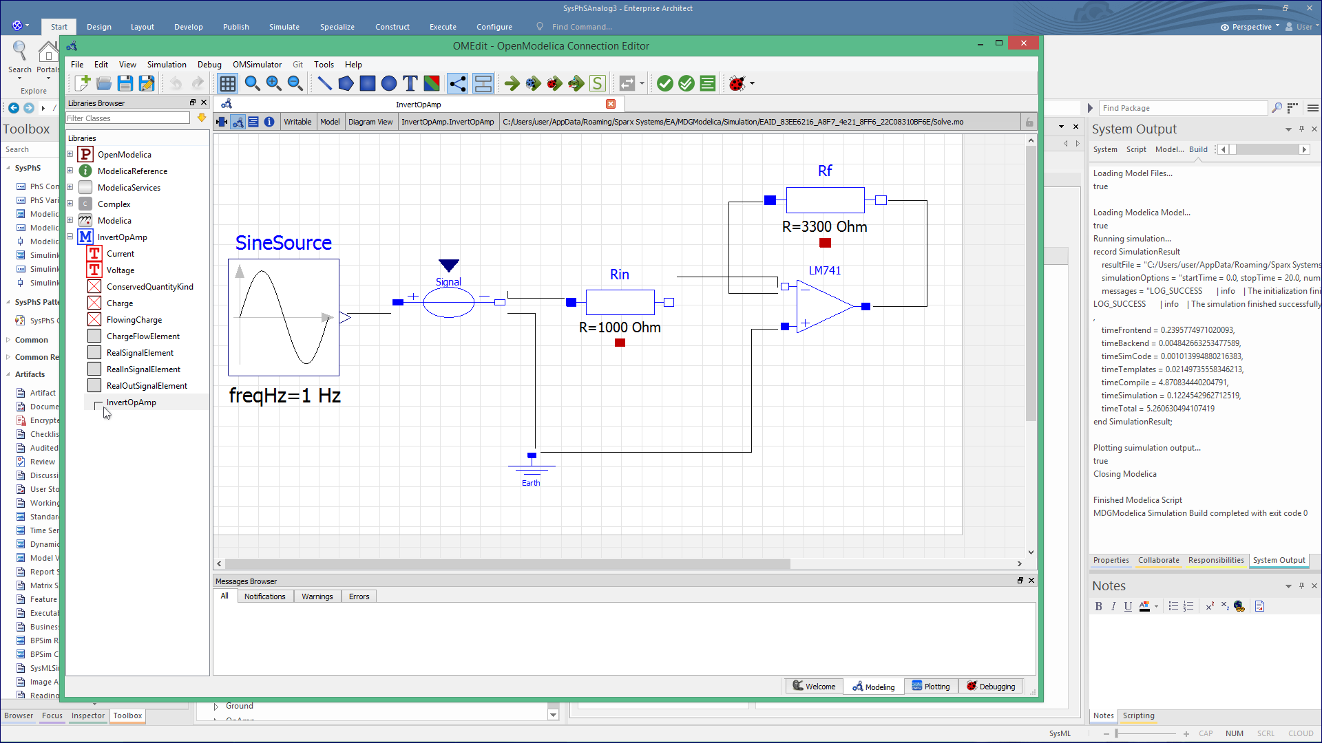 View your SysML components in OpenModelica